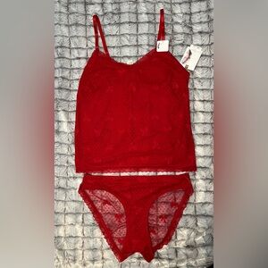 Jessica Simpson Red Lace Panty Set